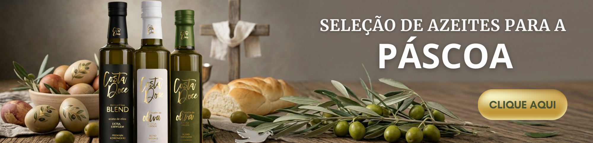 Páscoa com muito azeite de oliva. Compre Online em nosso site.