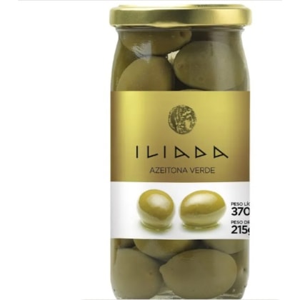 Iliada Azeitonas Verde com Caroço 370g/215g