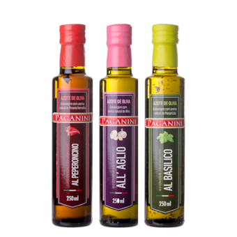 Kit Azeites Paganini Condimentados 3 x 250ml Kit Azeites Paganini Condimentados 3 x 250ml