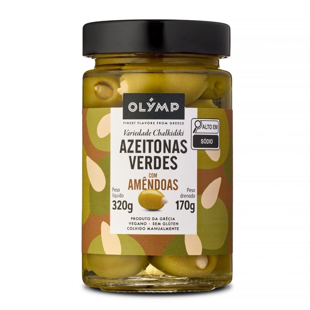 Olymp Azeitonas Verdes Chalkidiki com Alho e Jalapeño 320g/170g