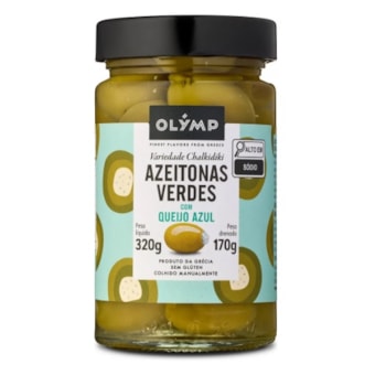 Olymp Azeitonas Verdes Chalkidiki com Queijo Azul 320g/170g