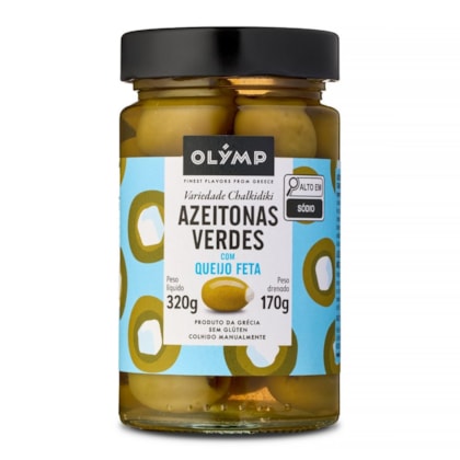 Olymp Azeitonas Verdes Chalkidiki com Queijo Feta 320g/170g