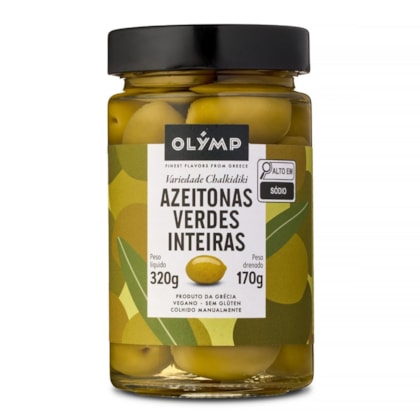 Olymp Azeitonas Verdes Chalkidiki Inteira 320g/170g