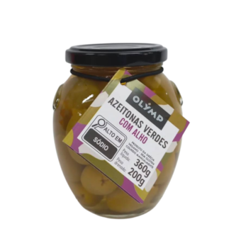 Olymp Azeitonas Verdes com Alho 200g Olymp Azeitonas Verdes com Alho 200g