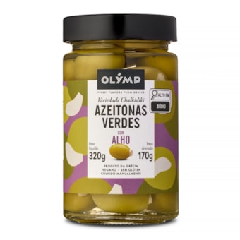 Olymp Azeitonas Verdes Com Alho 320g/170g
